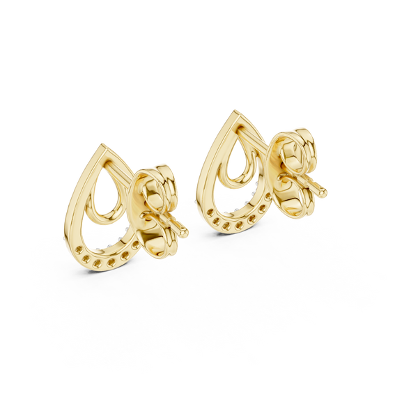 Lumière Double Teardrop Diamond Stud Earring