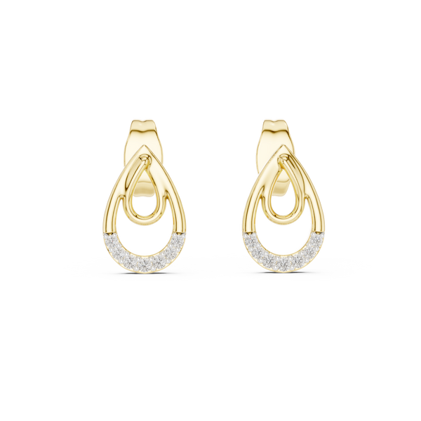 Lumière Double Teardrop Diamond Stud Earring