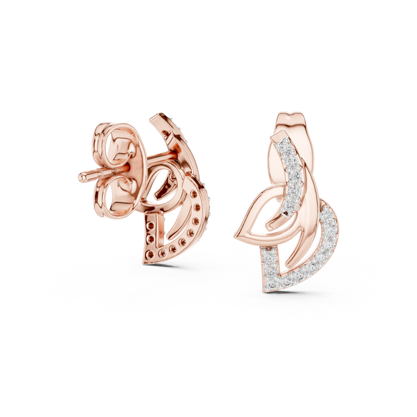 Aria Twin-Petal Diamond Stud Earring