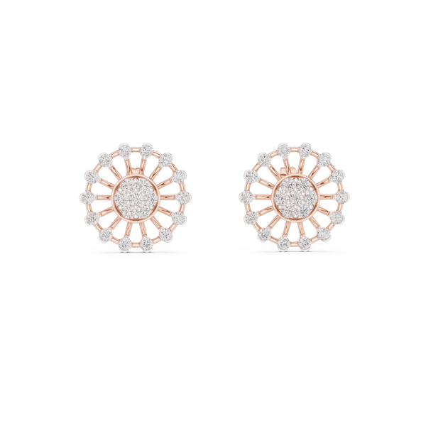 Solstice Spoke Halo Diamond Stud Earring