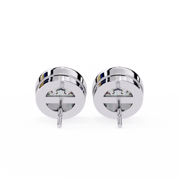 Elegant Round Natural Diamond Stud Earrings