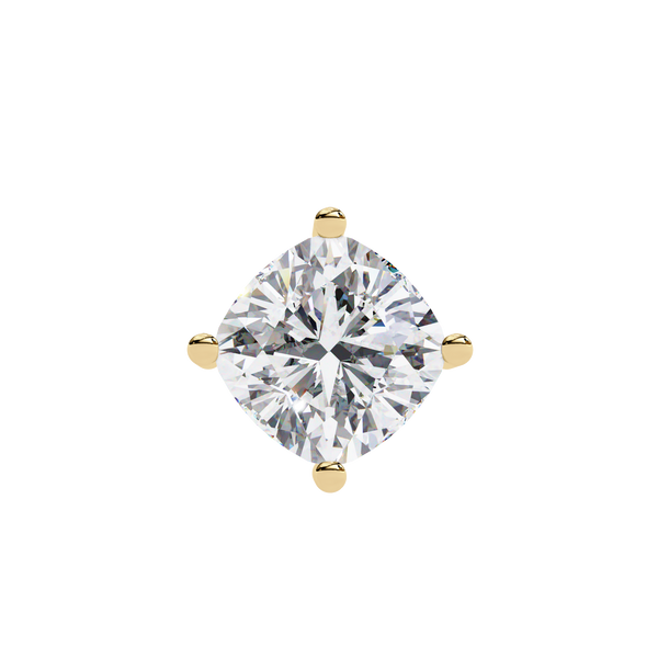 Gold Cushion Cut Diamond Floating Solitaire Pendant