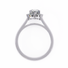 White Gold Oval Cut Diamond Floral Halo Ring