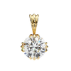 Gold Round Brilliant Diamond Ribbed Bail Solitaire Pendant