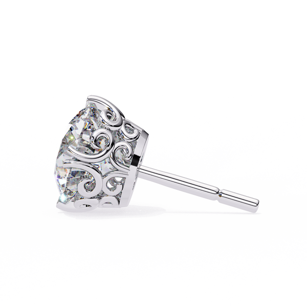 Round Cut Natural Diamond Stud Earrings