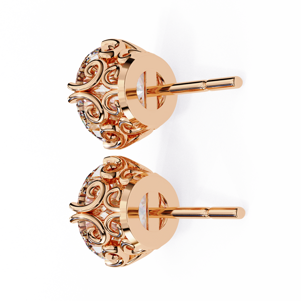 Round Cut Natural Diamond Stud Earrings