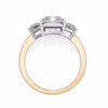 Rose Gold Radiant Cut Diamond Ring with Trillion Side Stones