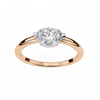 Rose Gold Round Cut Diamond Solitaire Ring with Two Prong Setting