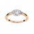 Rose Gold Round Cut Diamond Solitaire Ring with Two Prong Setting
