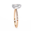 Rose Gold Pear Cut Diamond Ring with Pavé Band