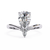 White Gold Pear Cut Diamond Ring with Marquise and Round Crown Accent