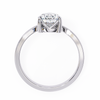 White Gold Pear Cut Diamond Ring with Marquise and Round Crown Accent