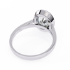 White Gold Oval Cut Diamond Solitaire Ring with Full Bezel Setting and Plain Tapered Band