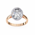 Rose Gold Oval Cut Diamond Solitaire Ring with Full Bezel Setting