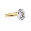 Yellow Gold Oval Cut Diamond Solitaire Ring with Two-Tone Bezel Setting