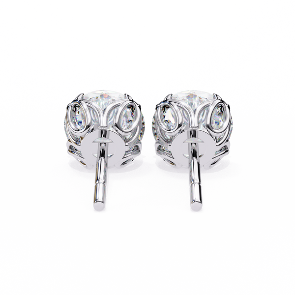 Classic 6-Prong Natural Diamond Round Stud Earrings