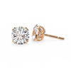 Classic 6-Prong Natural Diamond Round Stud Earrings