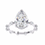 White Gold Pear Cut Diamond Ring with Hidden Halo and Spaced Round Eternity Accents