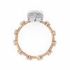 Rose Gold Pear Cut Diamond Ring with Hidden Halo and Spaced Round Eternity Band