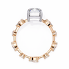 Rose Gold Emerald Cut Diamond Ring with Pear Eternity Band