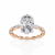 Rose Gold Oval Cut Diamond Ring with Marquise Eternity Band