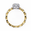 Yellow Gold Oval Cut Diamond Ring with Marquise Eternity Accents