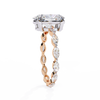 Rose Gold Oval Cut Diamond Ring with Marquise Eternity Band