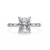 White Gold Radiant Cut Diamond Ring with Pear and Round Accents