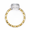 Yellow Gold Princess Cut Diamond Ring with Marquise Eternity Accents