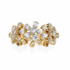 Yellow Gold Pear Cluster Diamond Floral Eternity Ring