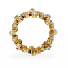 Yellow Gold Pear Cluster Diamond Floral Eternity Ring