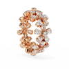 Rose Gold Pear Cluster Diamond Floral Eternity Ring