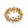 Yellow Gold Pear Cluster Diamond Floral Eternity Ring