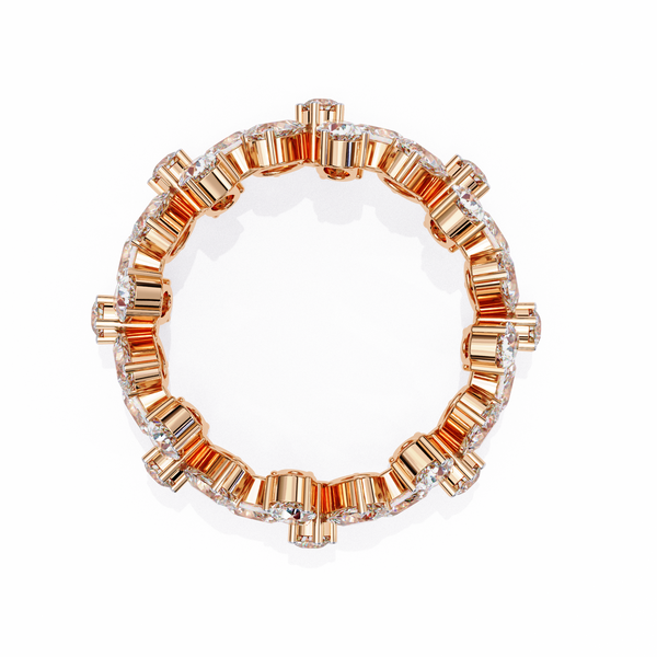 Rose Gold Pear Cluster Diamond Floral Eternity Ring