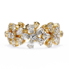 Yellow Gold Pear Cluster Diamond Floral Eternity Ring