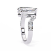 White Gold Pear Cut Diamond Bypass Ring with Pavé Shoulders