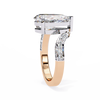 Rose Gold Pear Cut Diamond Bypass Ring with Pavé Shoulders
