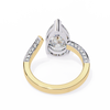Yellow Gold Pear Cut Diamond Bypass Ring with Pavé Shoulders
