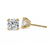 Yellow Gold Cushion Solitaire Diamond Stud Earrings