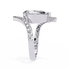 White Gold Pear Cut Diamond Bypass Ring with Pavé Shoulders