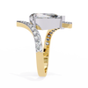 Yellow Gold Pear Cut Diamond Bypass Ring with Pavé Shoulders