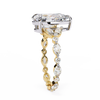 Yellow Gold Pear Cut Diamond Ring with Marquise and Round Eternity Band
