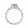 White Gold Pear Cut Diamond Ring with Marquise and Round Eternity Band
