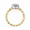 Yellow Gold Pear Cut Diamond Ring with Marquise and Round Eternity Band
