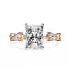 Rose Gold Radiant Cut Diamond Ring with Pear Eternity Band