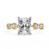 Yellow Gold Radiant Cut Diamond Ring with Pear Eternity Band