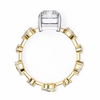 Yellow Gold Radiant Cut Diamond Ring with Pear Eternity Band