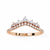 Rose Gold Round Diamond Tiara Crown Ring with Pavé Band