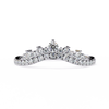 White Gold Round Diamond Tiara Crown Ring with Pavé Band