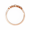 Rose Gold Round Diamond Tiara Crown Ring with Pavé Band